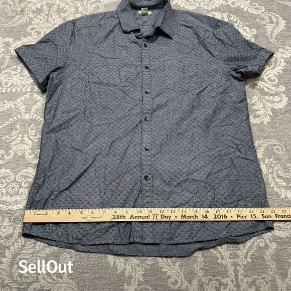 Kenneth Cole Reaction Men's L Blue Graphic Print Short Sleeve Shirt - Picture 4 of 8